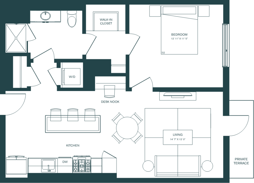 Floor plan for unit 318