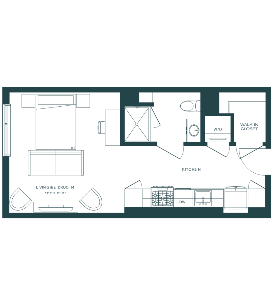 Floor plan for unit 616