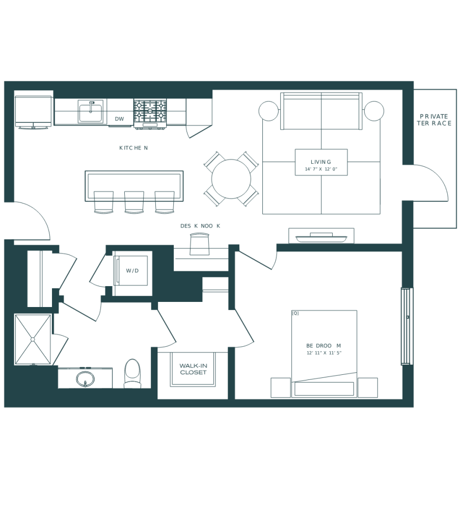 Floor plan for unit 315