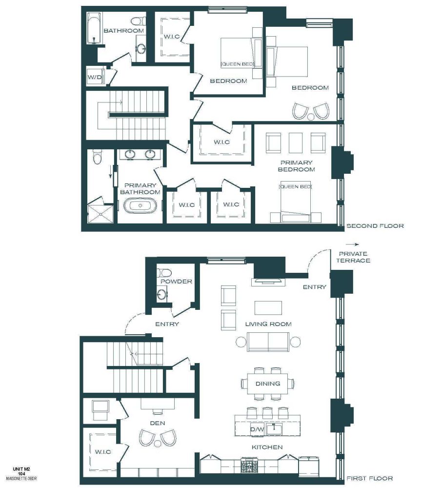 Floor plan for unit 104