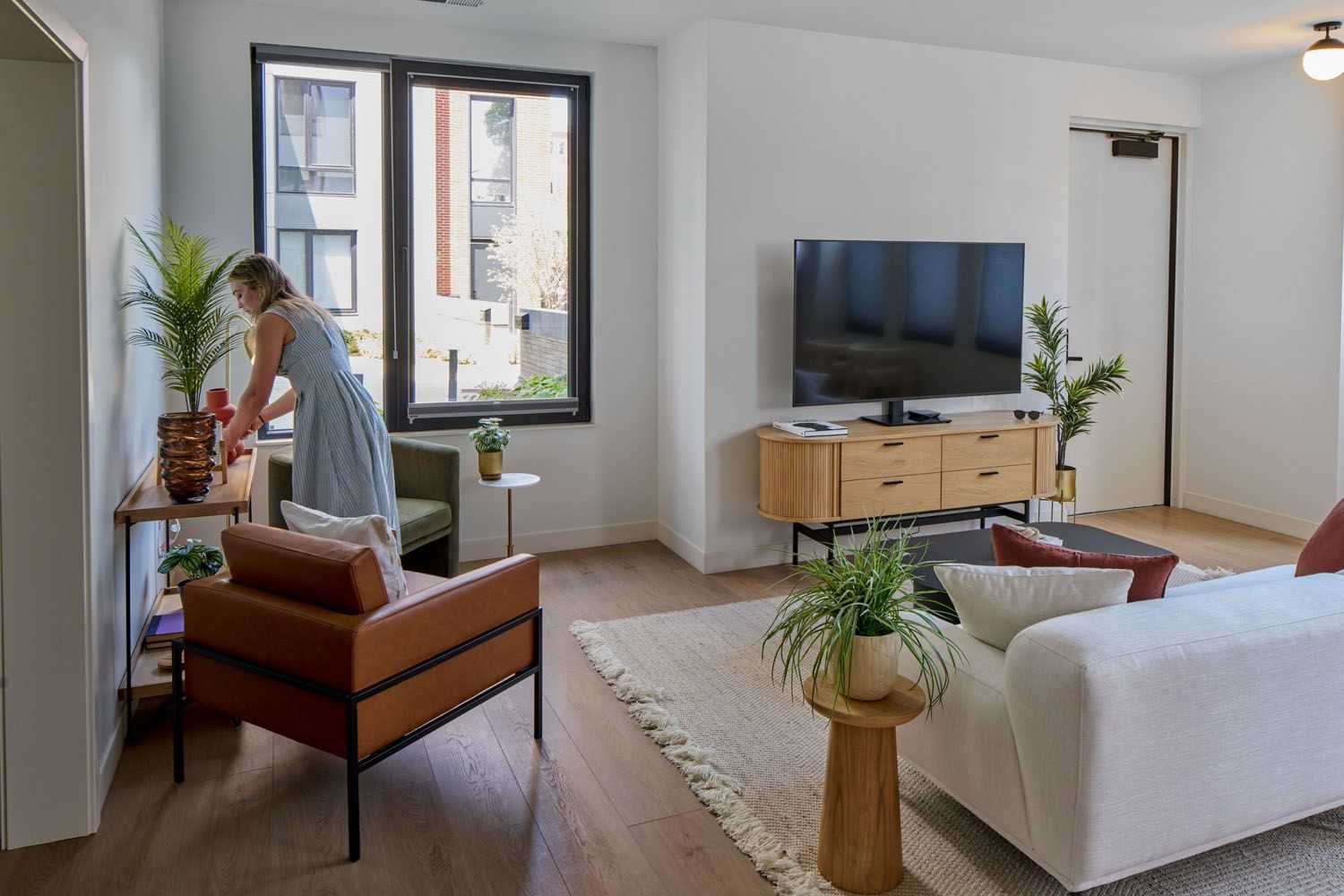 Open concept townhome apartment living room