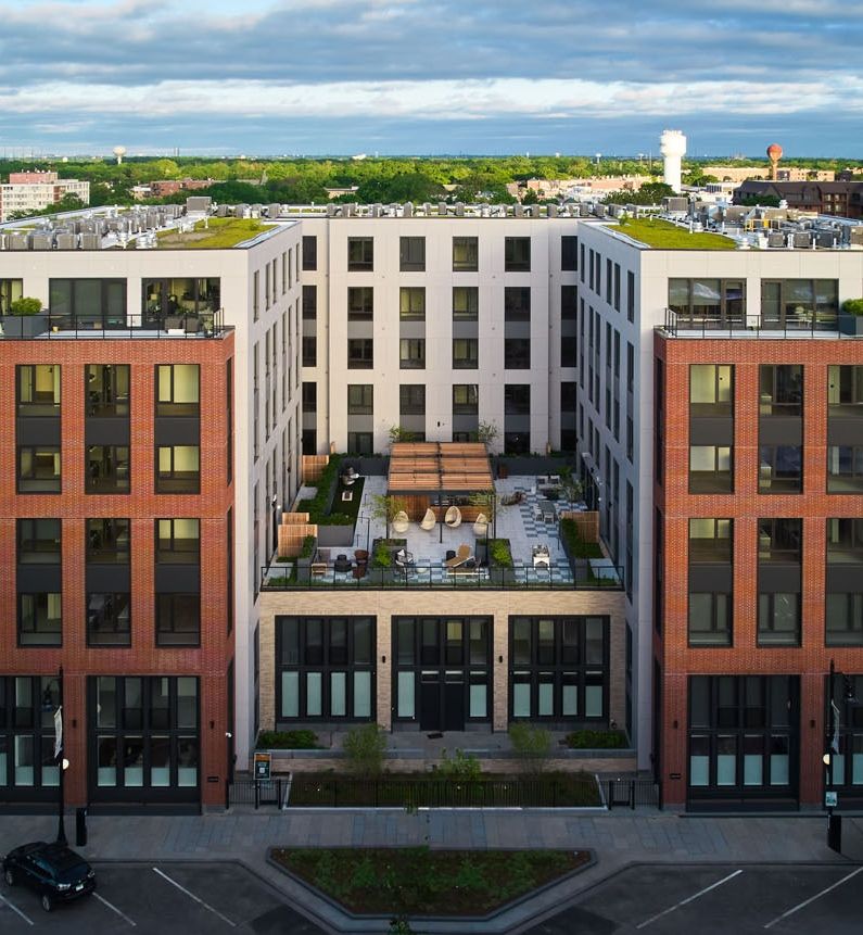 Aerial view of building