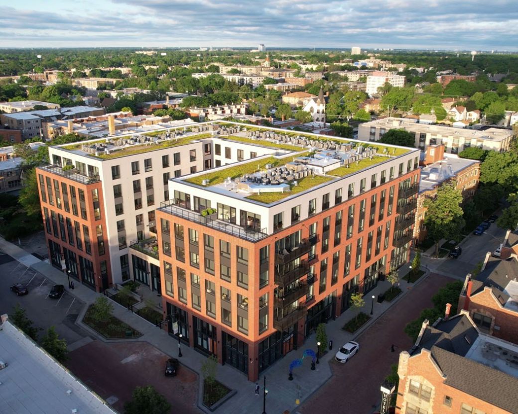 Aerial view of building