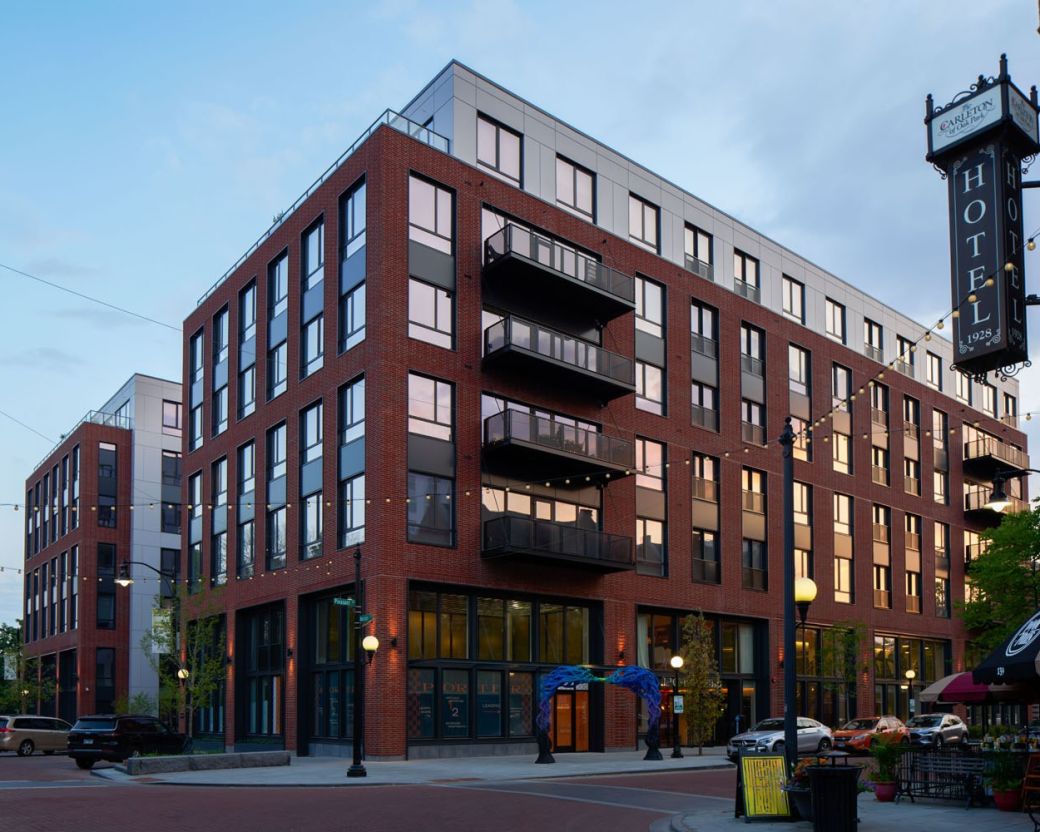 Building at dusk